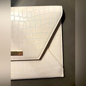 Ralph Lauren Faux Crocodile White Clutch Purse Bag